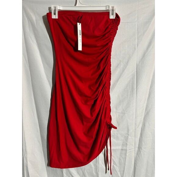 Susana Monaco Gathered Side Strapless Dress in Perfect Red Womens Size Small - Picture 2 of 2